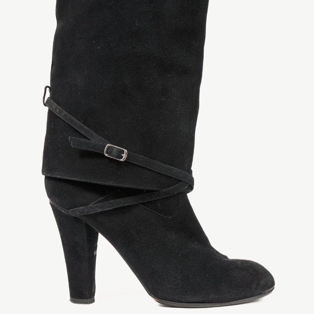 Chloe AW/07 Black Suede Foldover Short Boots